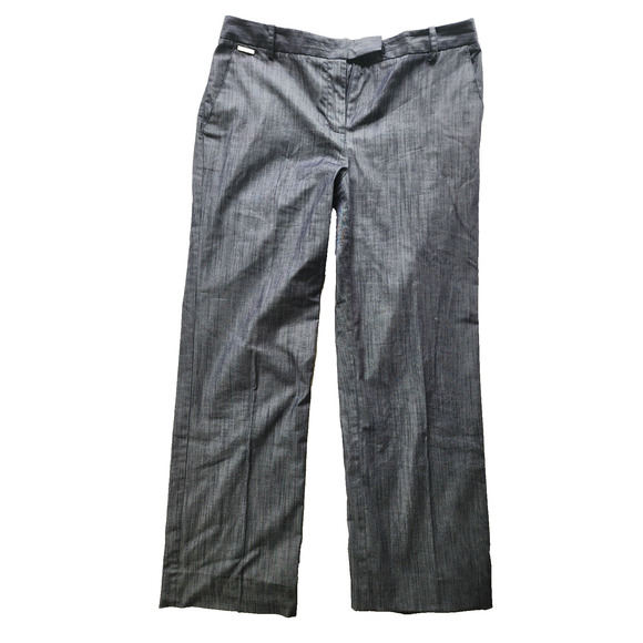 Calvin Klein Gray Pleated Dress Pants 8P Cotton/Spandex - Picture 1 of 9